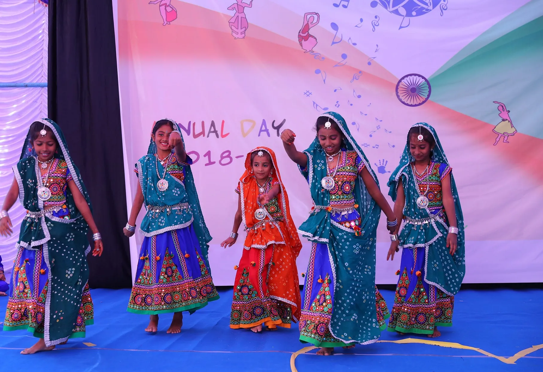 Students performing a Rajasthani dance