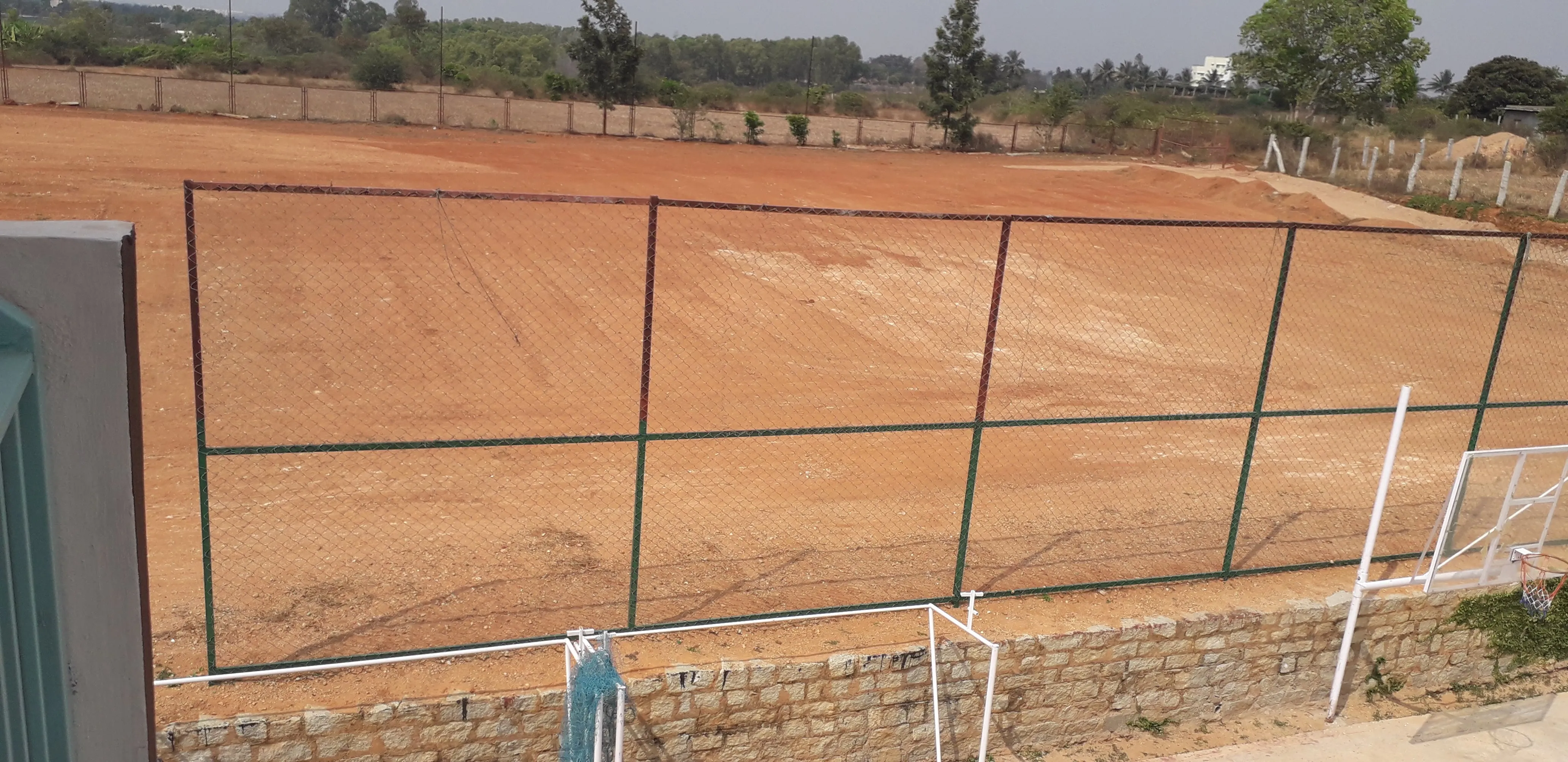 The full-size soccer field at Poola School